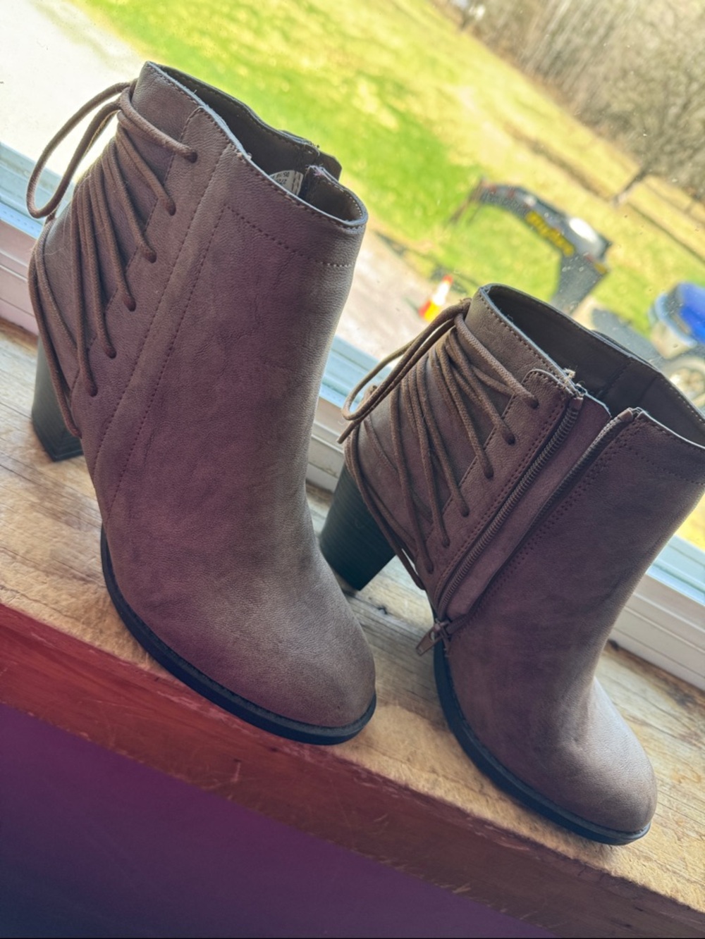 Women's Taupe Lace-Back American Eagle Outfitters Boots